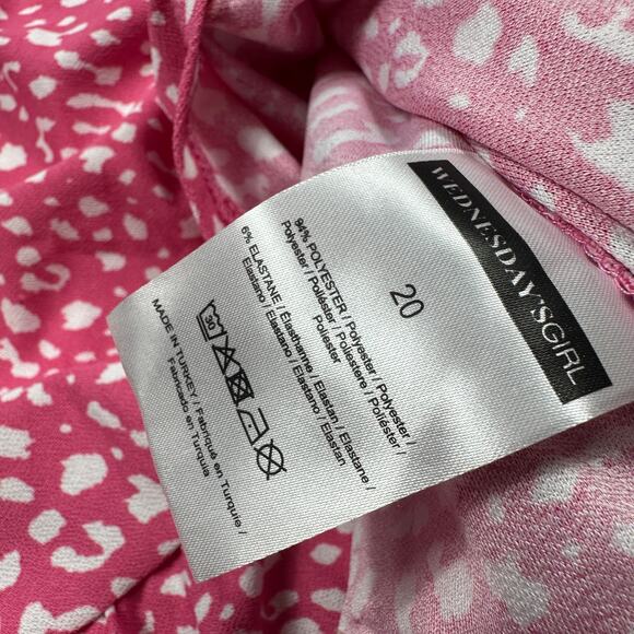 Wednesday’s Girl Pink Animal Print Ruffle Skater Dress Short Sleeve Casual 20 - Picture 8 of 13